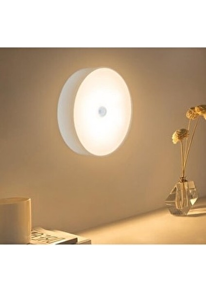 Hareket Sensörlü Sarı Renk USB Şarjlı LED Işık Lamba