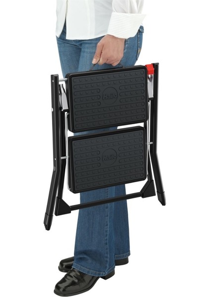 MK61 Standartline Çelik 2 Basamaklı Katlanabilir Merdiven Siyah Renk