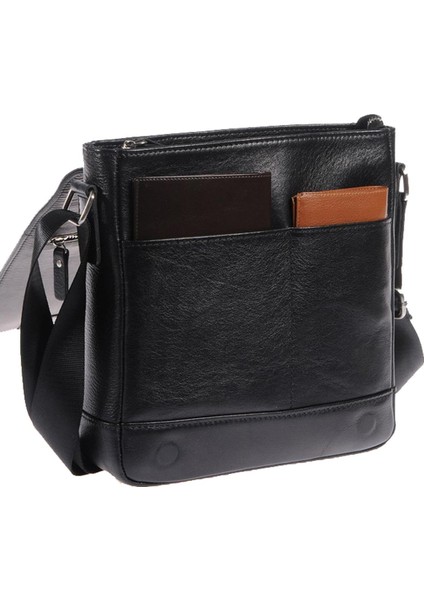 Unisex Hakiki Deri Evrak Çantası Grercnt4251 Siyah