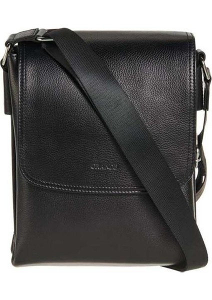 Hakiki Deri Erkek Postacı Çantası Siyah 4261