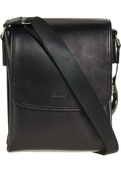 Hakiki Deri Erkek Postacı Çantası Siyah 4261
