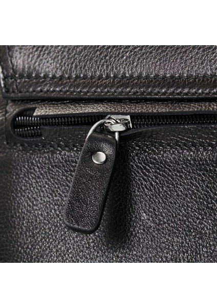 Hakiki Deri Erkek Postacı Çantası Siyah 4261