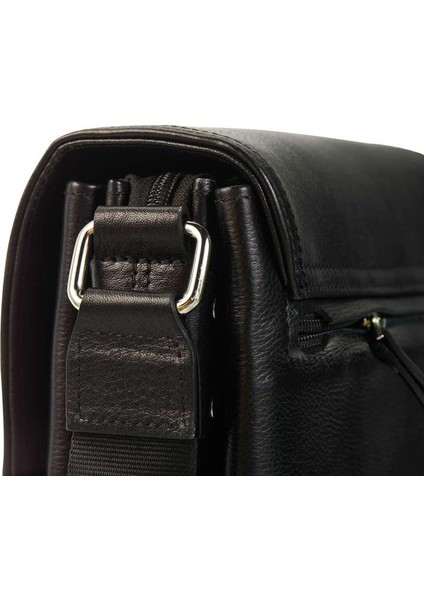Hakiki Deri Erkek Postacı Çantası Siyah 4261