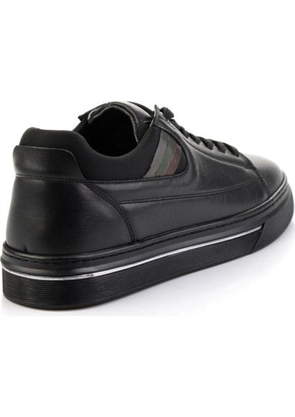 Siyah Hakiki Deri Erkek Sneaker E01082011203 modelleri