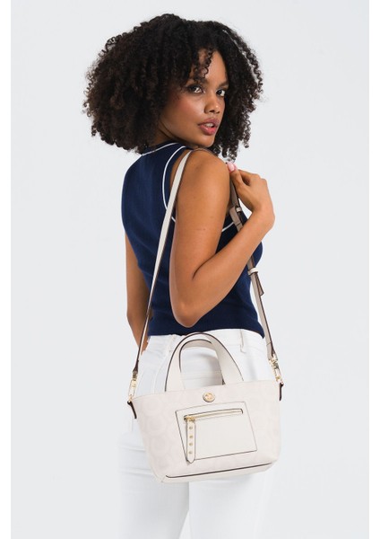 Çapraz Askılı Kadın Çanta Ekru Us25150