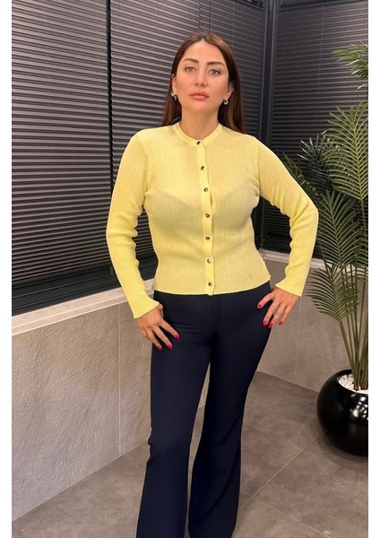 Sarı Simli Merserize Hırka modelleri