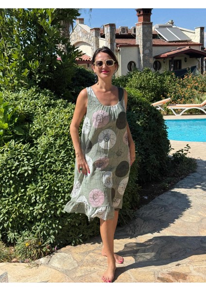 YG205010 Italyan Coton Elbise Haki fiyatları