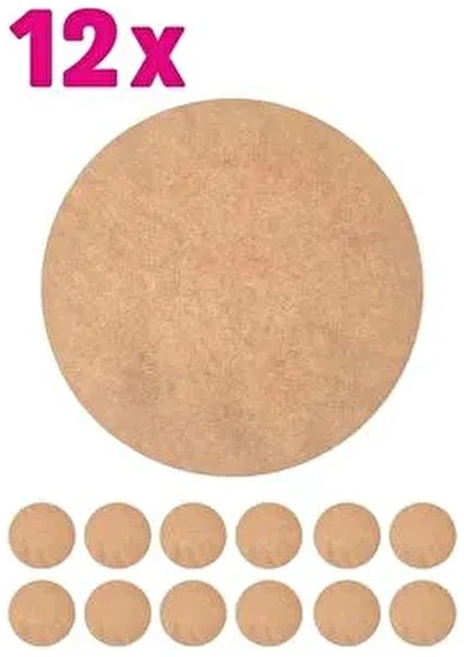 Supla Levha 12 Adet 3 mm Ham Mdf 20 cm Yuvarlak Servis Altı Supla