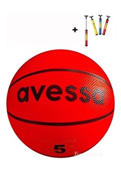 Avessa Basketbol Topu 5 Numara Kırmızı Renk Dayanıklı Malzeme ile Premium Kalite