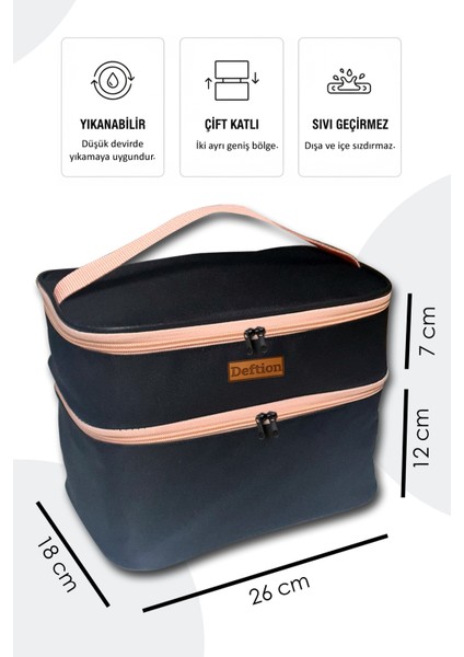 Makyaj Organizer Katlanır Çanta Tarzı Çift Katlı Kapaklı Geniş Hacimli Düzenleyici Kozmetik Organizeri modelleri