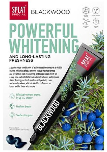 Special Blackwood Beyazlatıcı Diş Macunu 75 ml 5'li Set İtalya Menşeli modelleri