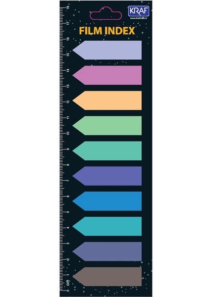 Index Film (Pp) Yapışkanlı Not Kağıdı Ok Şekilli 12X44 Mm. 10 Renk x 20 Yaprak