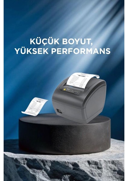 TRP-838X Siyah Termal Adisyon,fiş,barkod,adres,posta Etiketi,pazaryerleri Ile Uyumlu Yazıcı modelleri