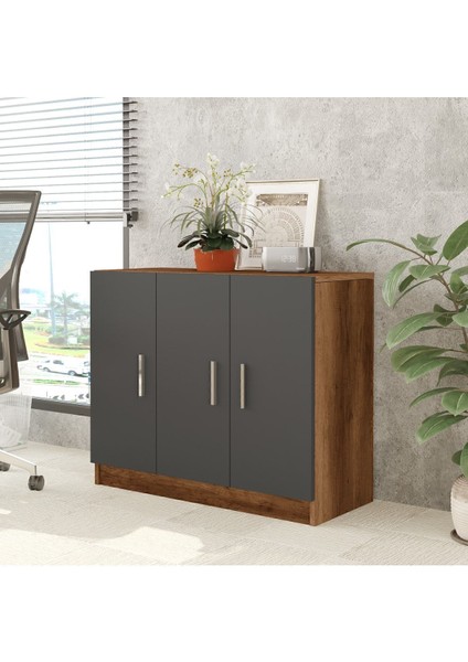 Bega E Ofis Kapaklı Dolap Barok-Antrasit Beg5-Ba