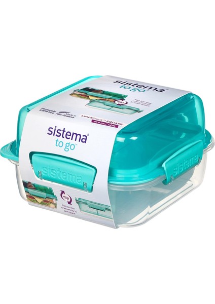 Lunchstack™ To Go™ Saklama Kabı – Dikdörtgen 1.8l & Kare 1.24L, Bpa Içermez, Klipsli Kapaklı