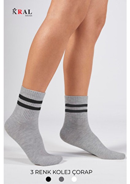 Kral Patik Çorap Pamuklu Terletmez Çizgili Yaz Sezonu 6 Çift Kolej Tenis Çorabı fırsatları