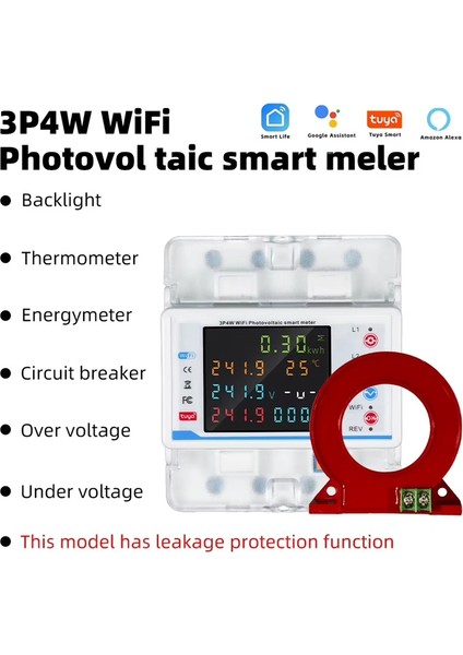 Trifaze 100A Tuya Wifi Akıllı Devre Kesici Kaçak Akım Koruma Rölesi Yüksek Akım ve Alçak Akım Koruma Rölesi fiyatları