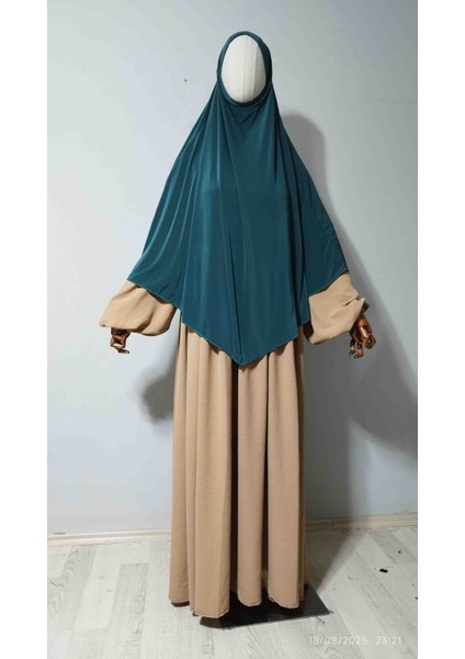 Maksi Boy Sandy Sufle Khimar Hijab Eşarp modelleri