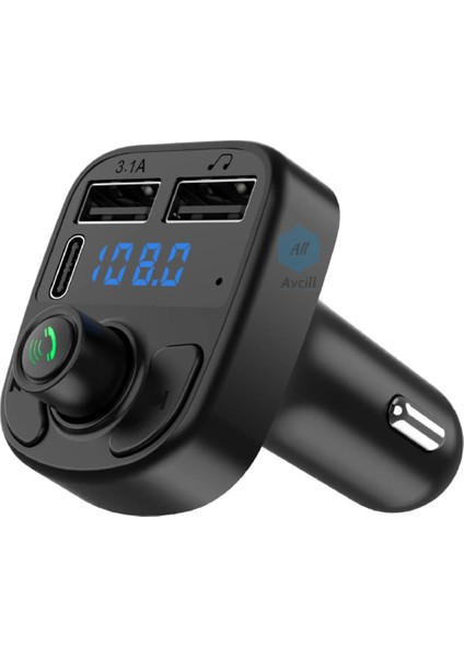 C1 Araç Fm Transmitter Type-C Bluetooth Araç Kiti USB Mp3 Sd Kart Çakmaklık Girişli Oto Müzik Çalar fırsatları