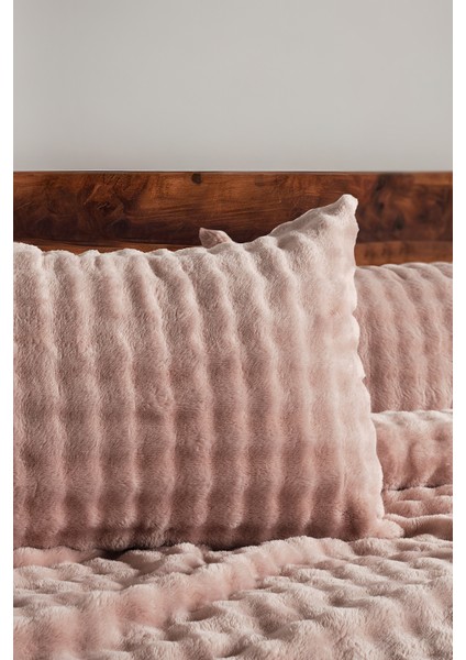 Bubble Battaniye Seti Çift Kişilik Pudra modelleri