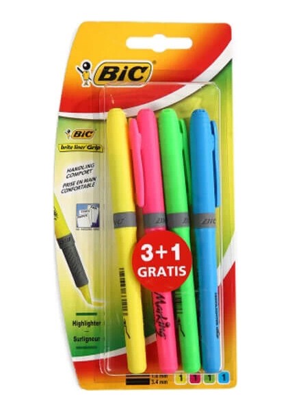 Brite Liner Grip Fosforlu Kalem Seti Kalem Tipi 4'lü (824757)