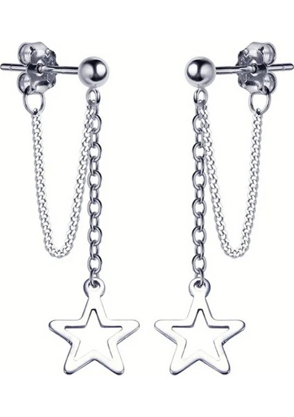 Sallantılı Yıldızlı Çelik Küpe modelleri