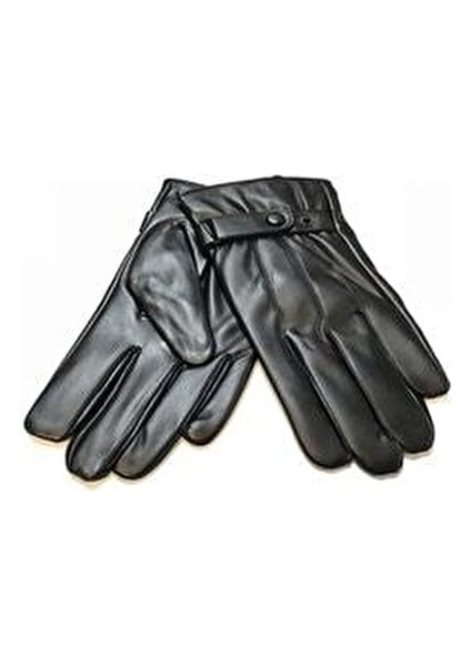 Dokunmatik Ekran Uyumlu Siyah Renk Erkek Suni Deri Eldiven