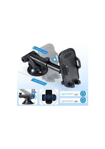 Tüm Telefonlara Uyumlu Araba Akrobat Telefon Tutucu Torpido Vakumlu Araç Içi Tutacak Sağlam fırsatları