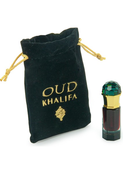 Oud Khalifa 6 ml – Saf Ud Kokusu, Metal Kapaklı Cam Çubuk Tıpalı, Kadife Kese ve Özel Kutulu modelleri