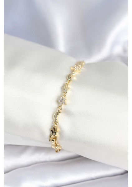 Pirinç Gold Renk Kadın Manifest Bileklik - PRT3500EB09104