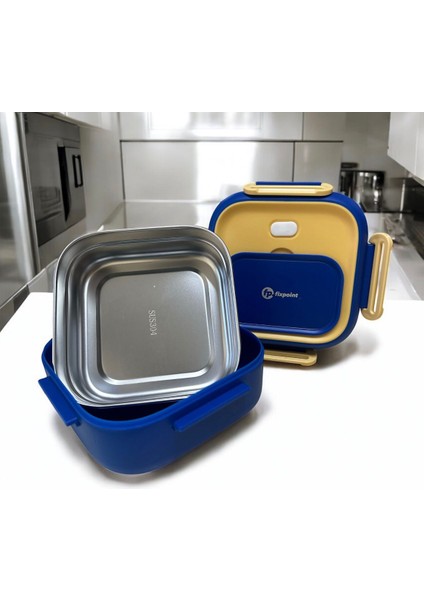 Paslanmaz Çelik Yemek Saklama ve Taşıma Kabı Lacivert 750 ml P-1407 modelleri