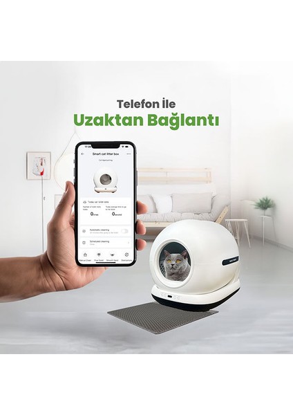 Otomatik Kedi Tuvaleti, App Ile Kontrol, 75LT Iç Hazne, 9lt Çöp Haznesi,sessiz ve Hızlı Çalışma modelleri