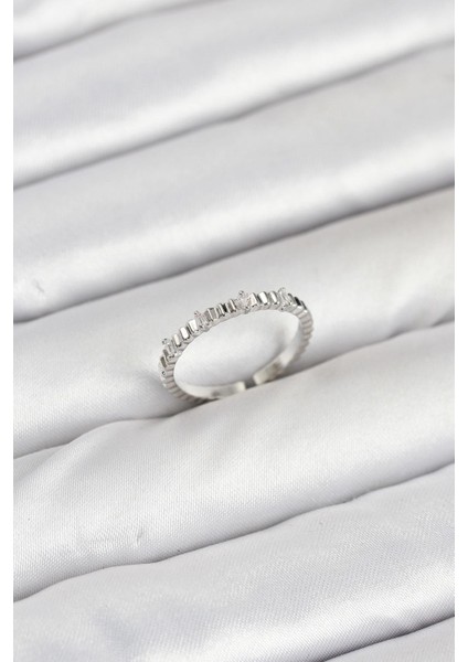 Pirinç Gümüş Renk Lazer Kesim Kadın Yüzük - PRT3500EB09065