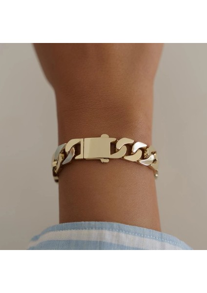 Kilitli Slim Gurmet Altın Bileklik