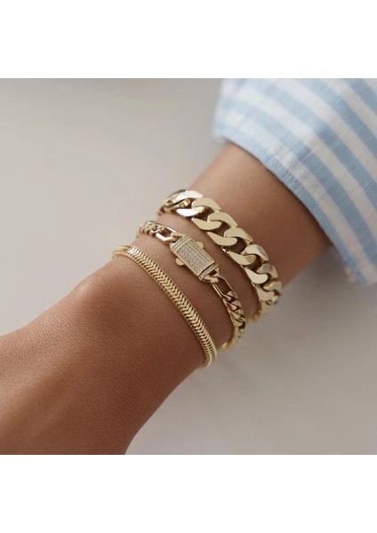 Kilitli Slim Gurmet Altın Bileklik modelleri