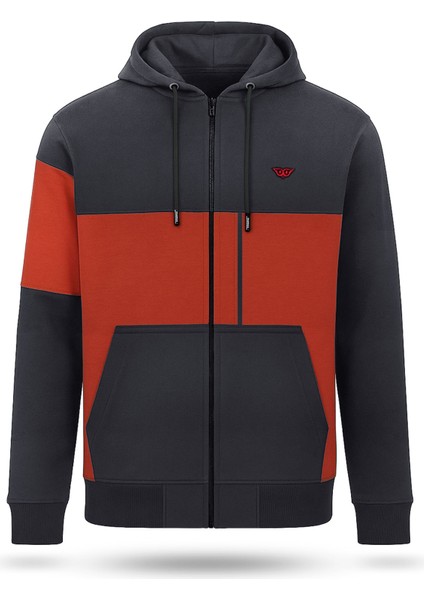 Kapşonlu Fermuarlı Sweatshirt Castor