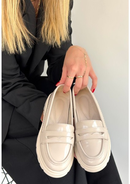 Bej Rugan Oxford Ayakkabı