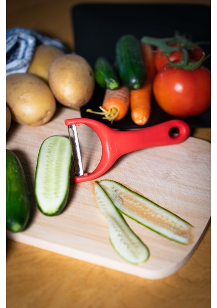 Mat Kırmızı Sapan Soyacak – Paslanmaz Alman Çeliği, Ergonomik Sap, Çift Yönlü Kullanım fiyatları