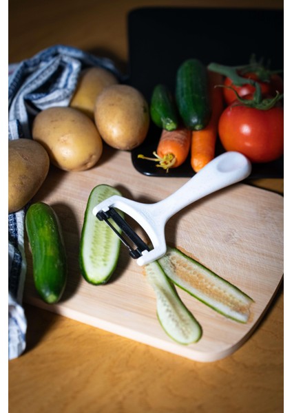 Simli Beyaz Sapan Soyacak – Paslanmaz Alman Çeliği, Ergonomik Sap, Yüksek Keskinlik