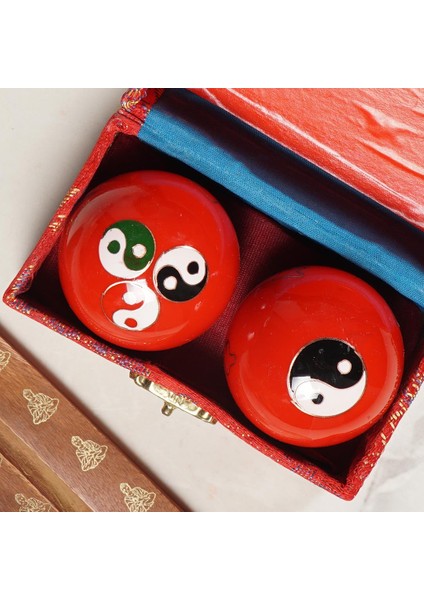 Yin Yang Üçlü Temalı Kırmızı Zen Meditasyon Baoding Topu fiyatları