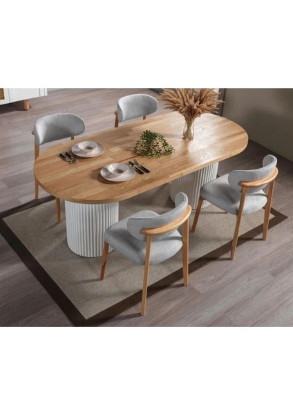 Mai Oval Masa & 6 Sandalyeli Yemek Masası Takımı fiyatları