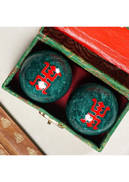 Longevity Temalı Yeşil Zen Meditasyon Baoding Topu fiyatları