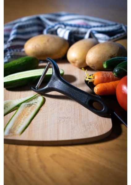 Mat Siyah Sapan Soyacak – Paslanmaz Alman Çeliği, Ergonomik Sap, Çift Yönlü Kullanım