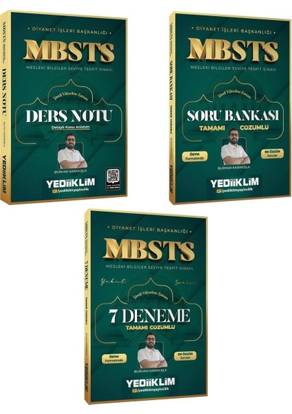 2026 Mbsts Ders Notu Soru Bankası ve Deneme Seti 3 Kitap
