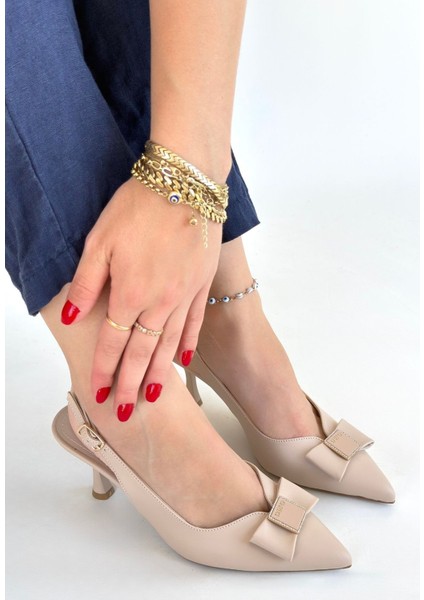Bej Cilt Topuklu Ayakkabı modelleri
