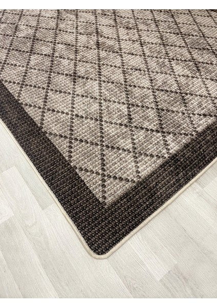 Bej-Kahverengi Jüt Sisal Görünüm Bordürlü Kaymaz Taban Yolluk Halı fiyatları