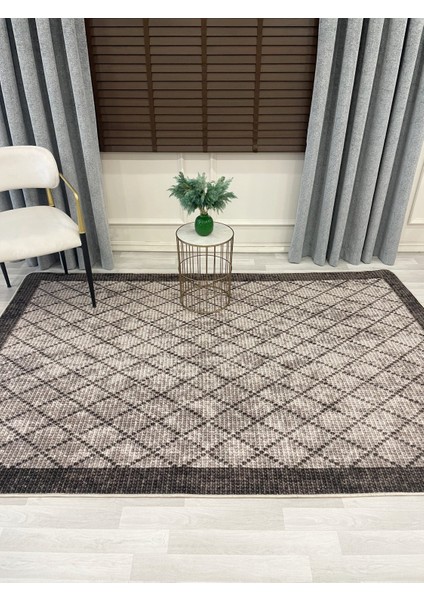 Bej-Kahverengi Jüt Sisal Görünüm Bordürlü Kaymaz Taban Yolluk Halı fırsatları