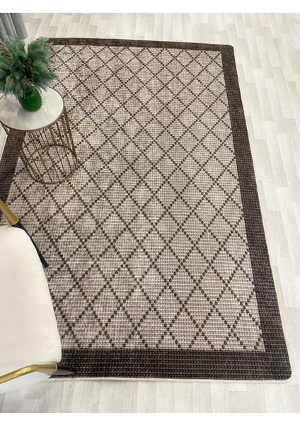 Bej-Kahverengi Jüt Sisal Görünüm Bordürlü Kaymaz Taban Yolluk Halı indirimleri