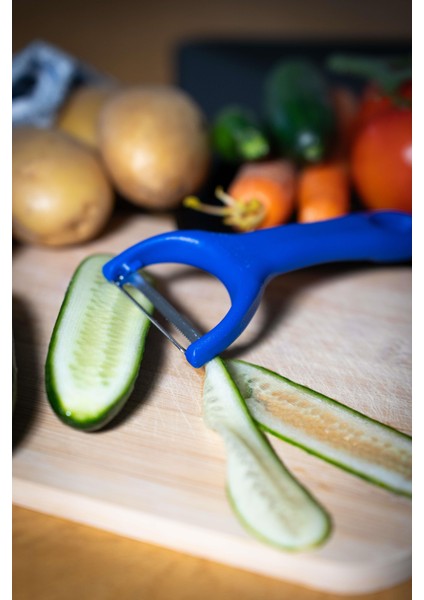 Mat Mavi Sapan Soyacak – Paslanmaz Alman Çeliği, Ergonomik Sap, Çift Yönlü Kullanım fiyatları