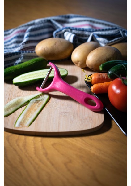 Mat Pembe Sapan Soyacak – Paslanmaz Alman Çeliği, Ergonomik Sap, Çift Yönlü Kullanım